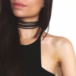 Black Suede Multilayer Choker